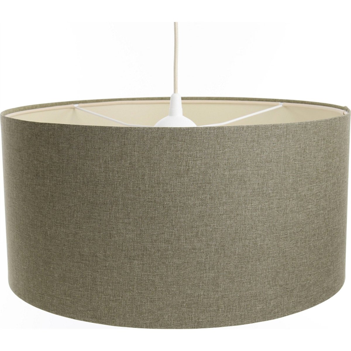 Suspension en tissu rond style bohème Boho Elegant beige crème avec dessous ivoire, BPS KONCEPT