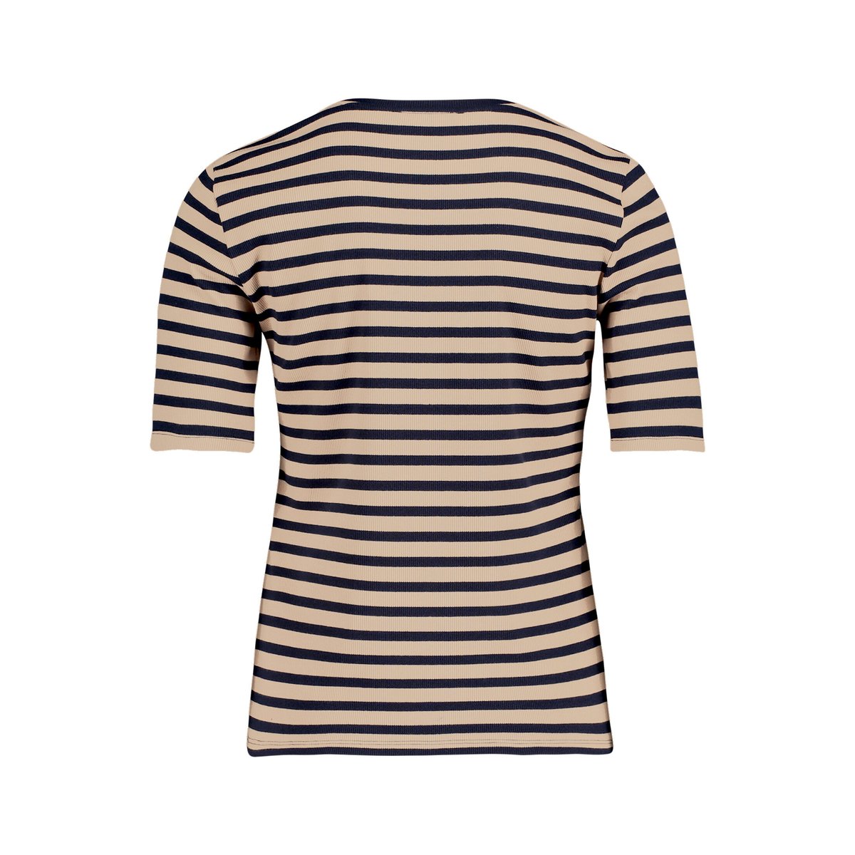 T-shirt basique de texture côtelée beige/dark blue, BETTY BARCLAY