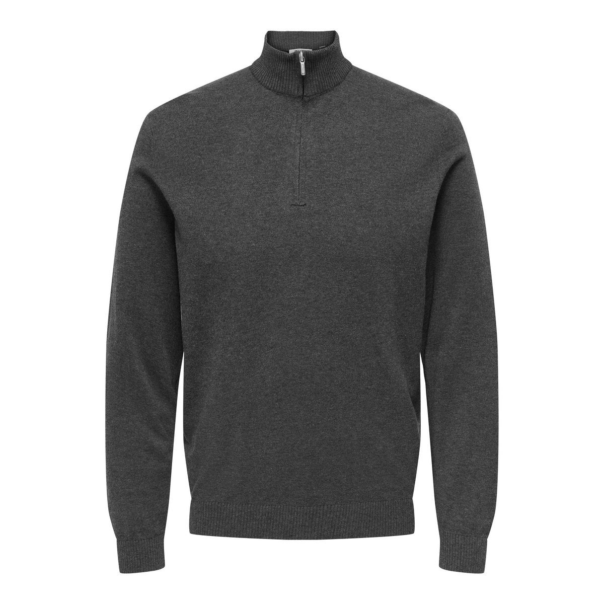 Pull En Maille dark grey melange 1, ONLY & SONS