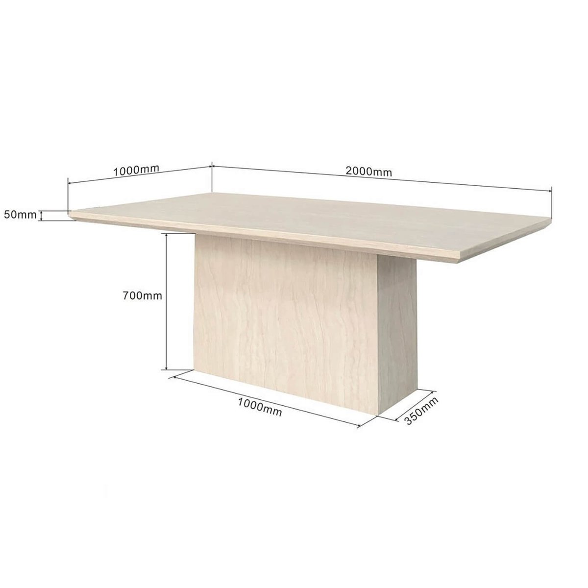 Table imitation pierre, TRAVERTINO beige, KARE DESIGN