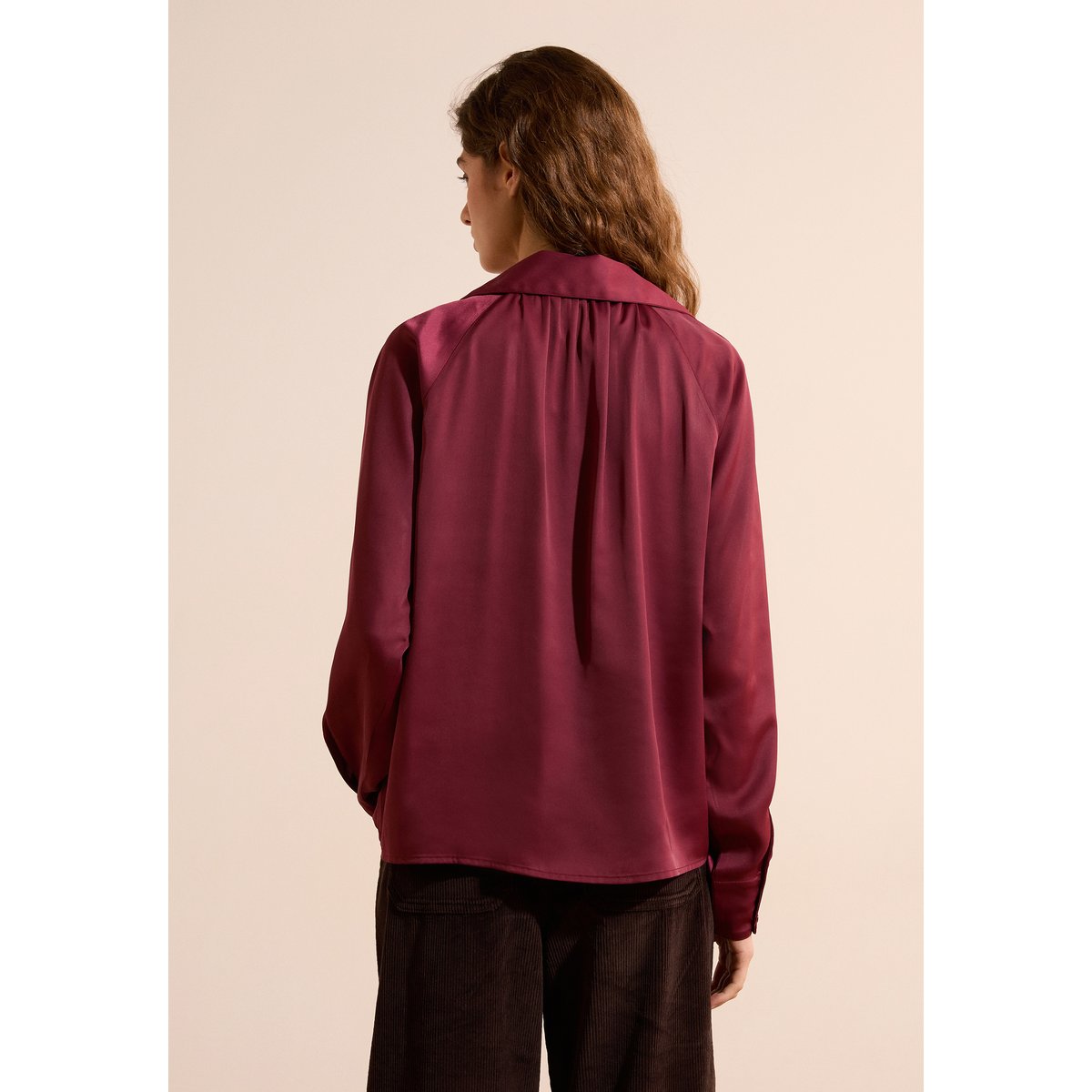Chemise satinée CHERIE taupe, ETAM