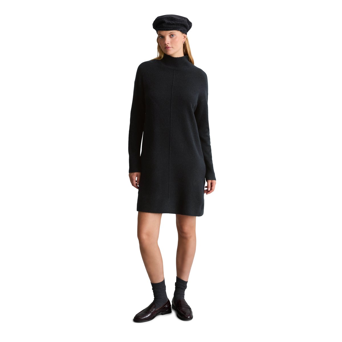 Robe en maille oversize en mélange de laine vierge douce noir, MARC O’POLO DENIM
