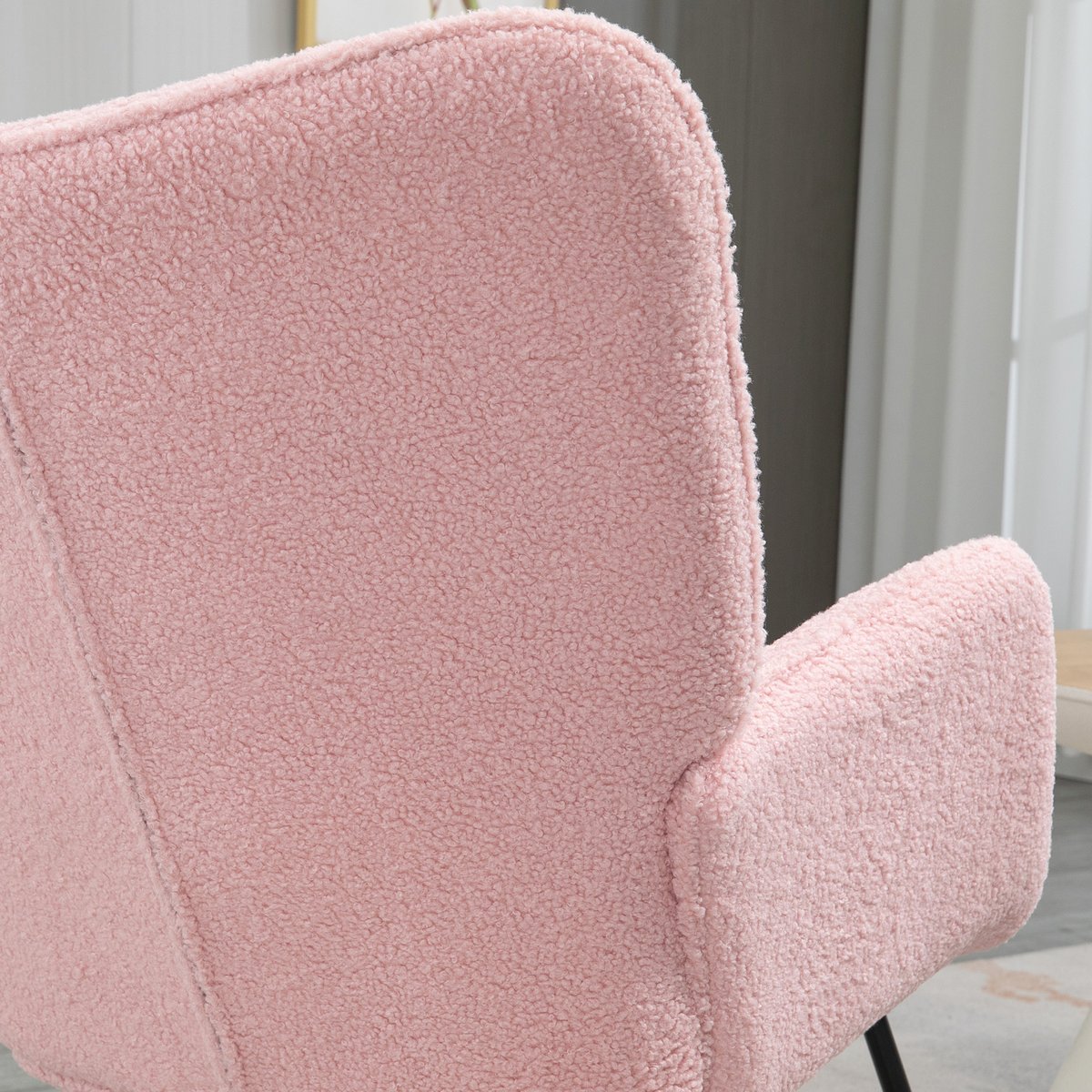 Fauteuil à bascule Imitation cachemire Rose rose, HOMCOM