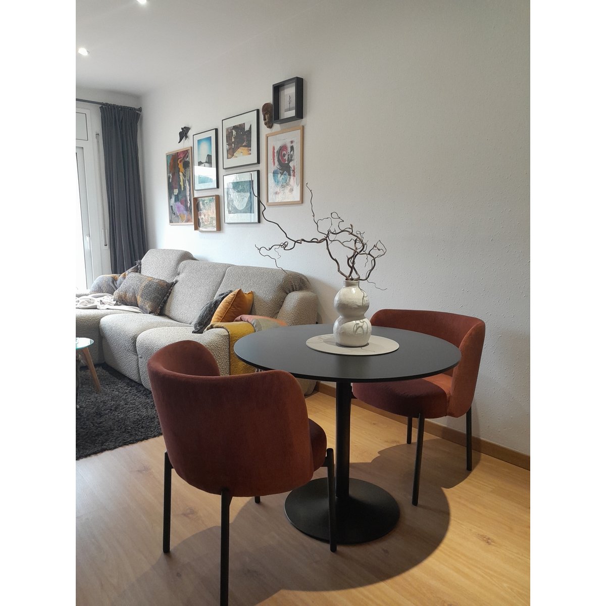 Lot de 2 chaises, velours côtelé, GRIMSTAD terracotta, NORDLYS
