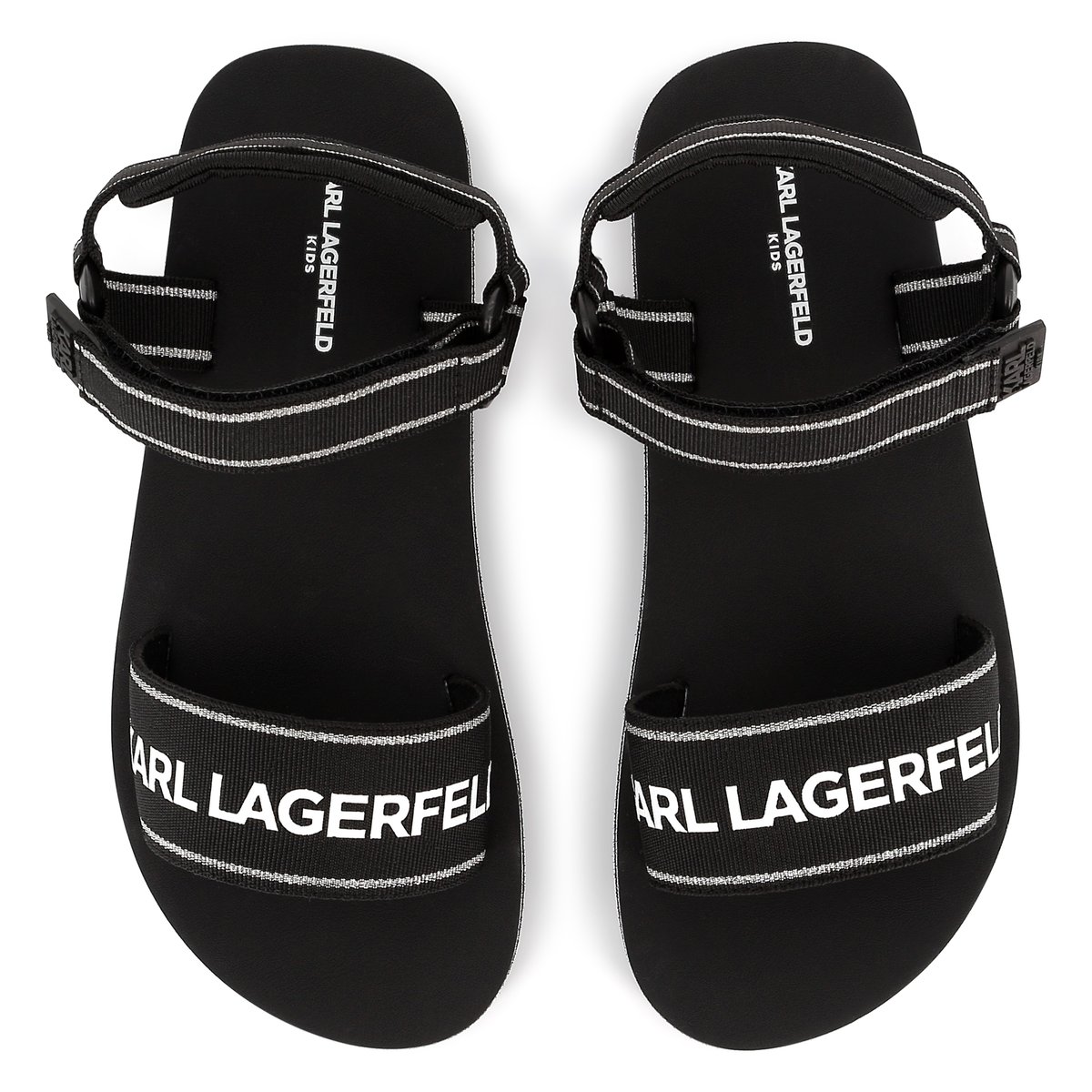 Sandales avec fermeture par bandes auto aggripante black, KARL LAGERFELD KIDS