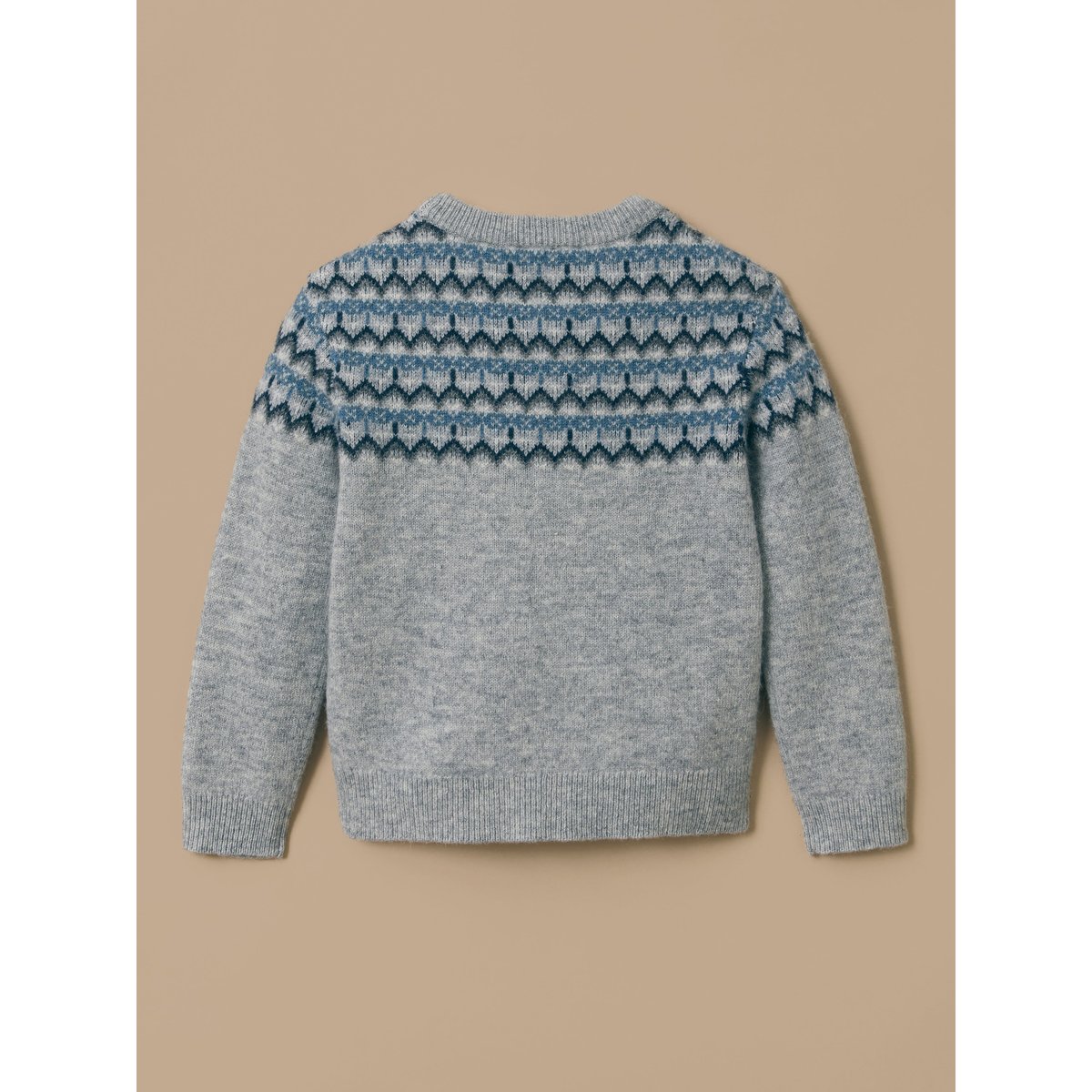 Pull jacquard avec laine gris, CYRILLUS