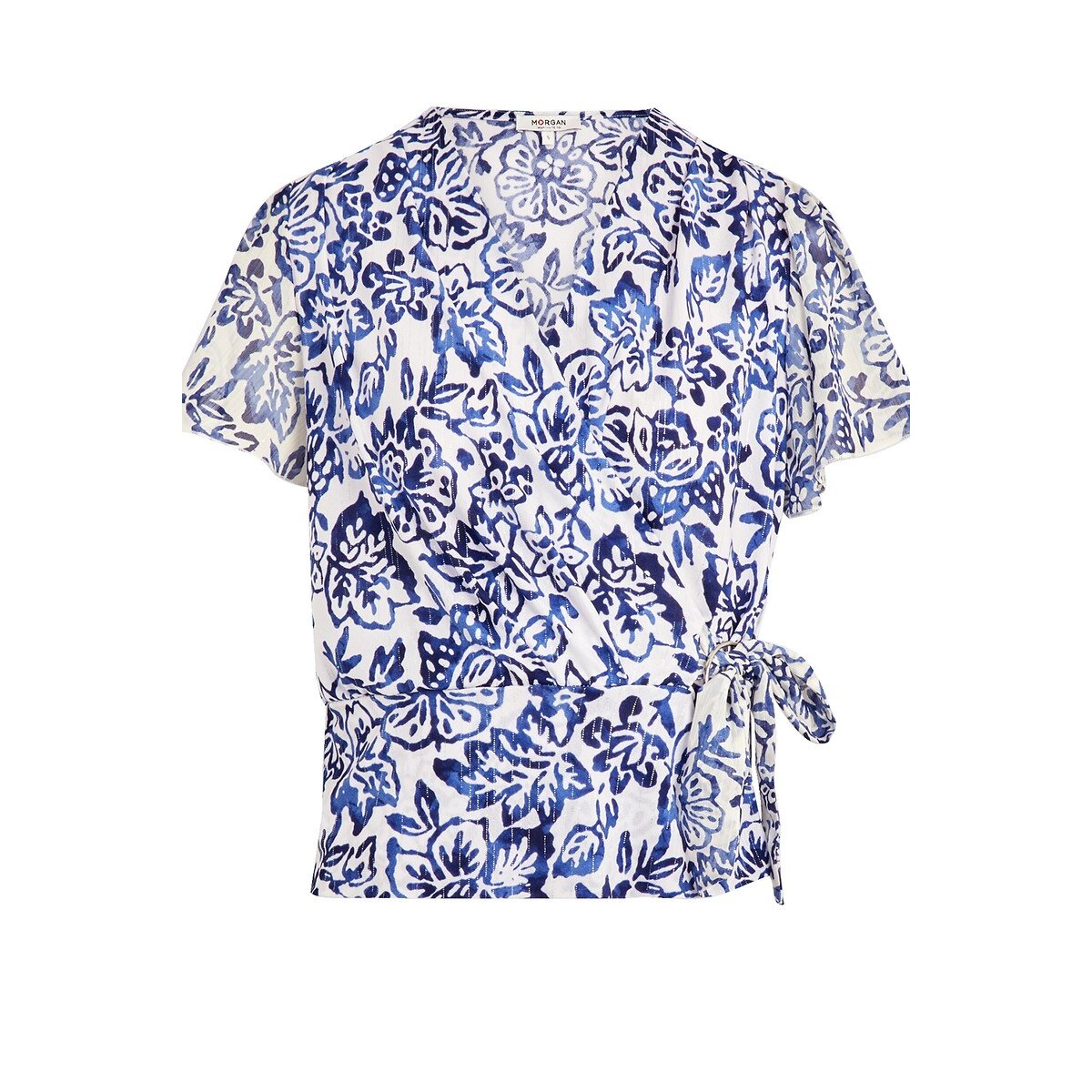 T-shirt manches courtes imprimé fleurs multicolore, MORGAN