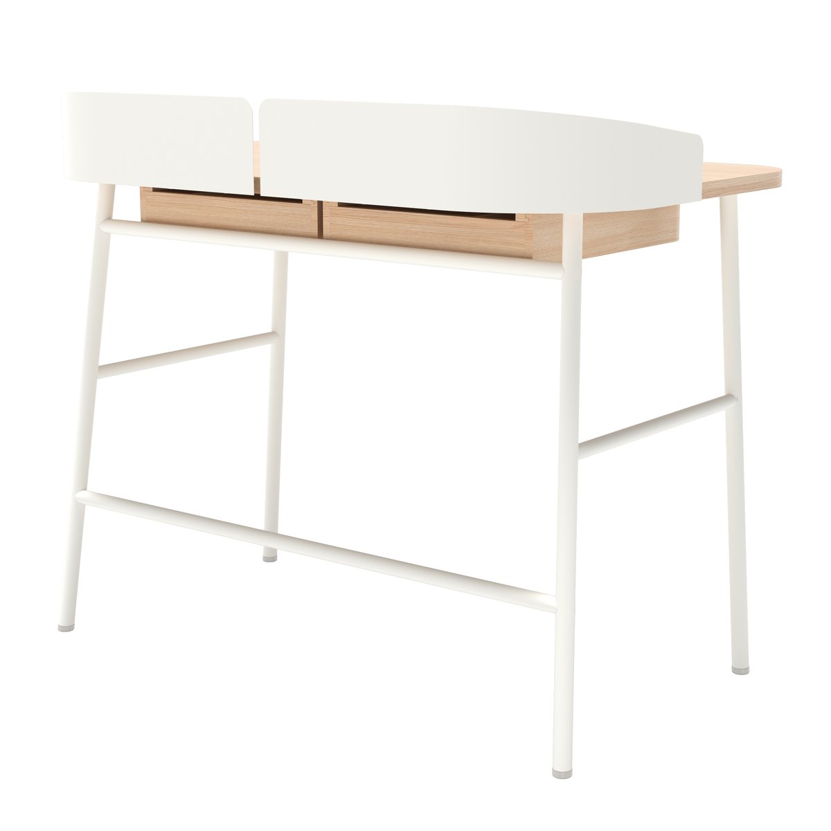 Bureau en chêne et métal coloré, VICTOR blanc, HARTO