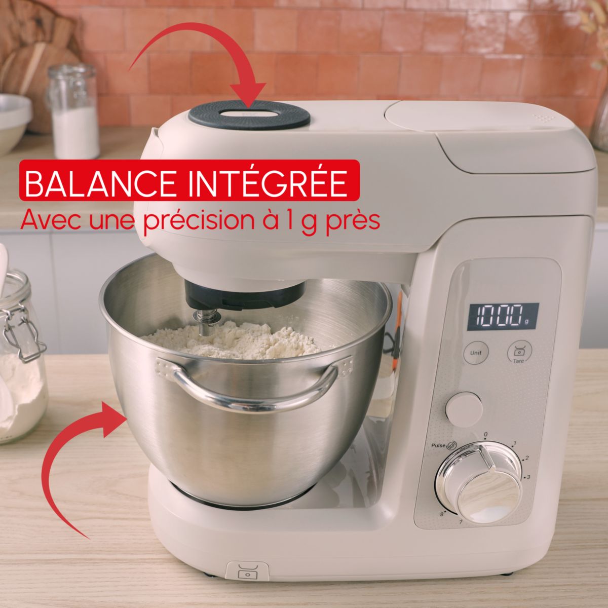 Robot pâtissier BAKE PARTNER + QA540BF1 couleur unique, MOULINEX