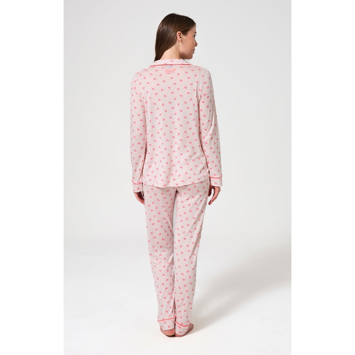 Pyjama boutonné en lyocell imprimé Kiss nude, ARTHUR