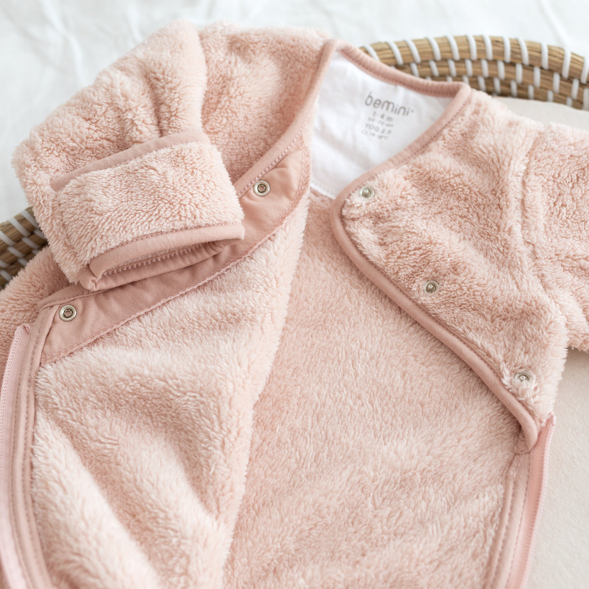 Gigoteuse avec moufles hiver - TOG 2.5 Chaud tout doux blush, BEMINI