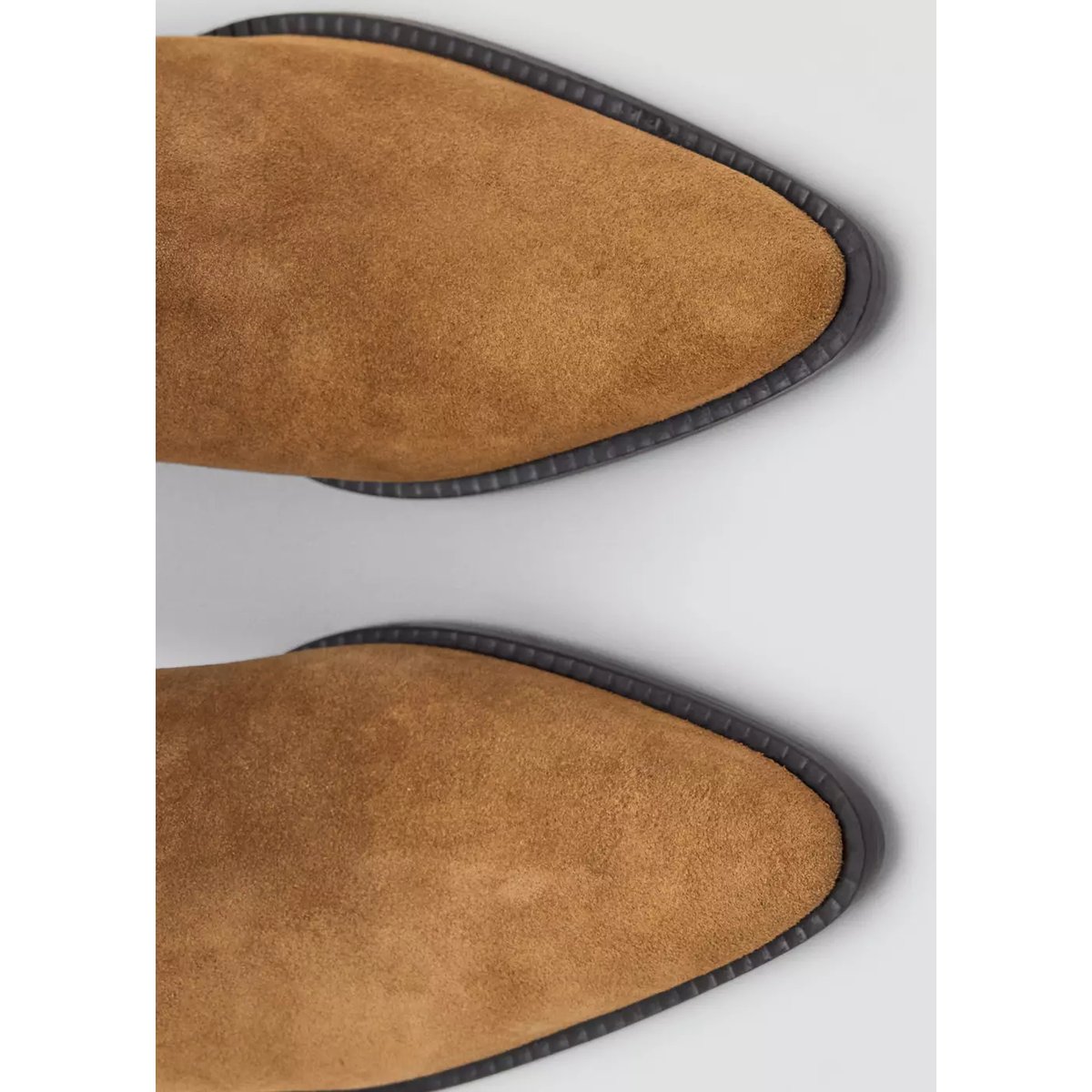 Bottes suède talon bloc tabac, MANGO