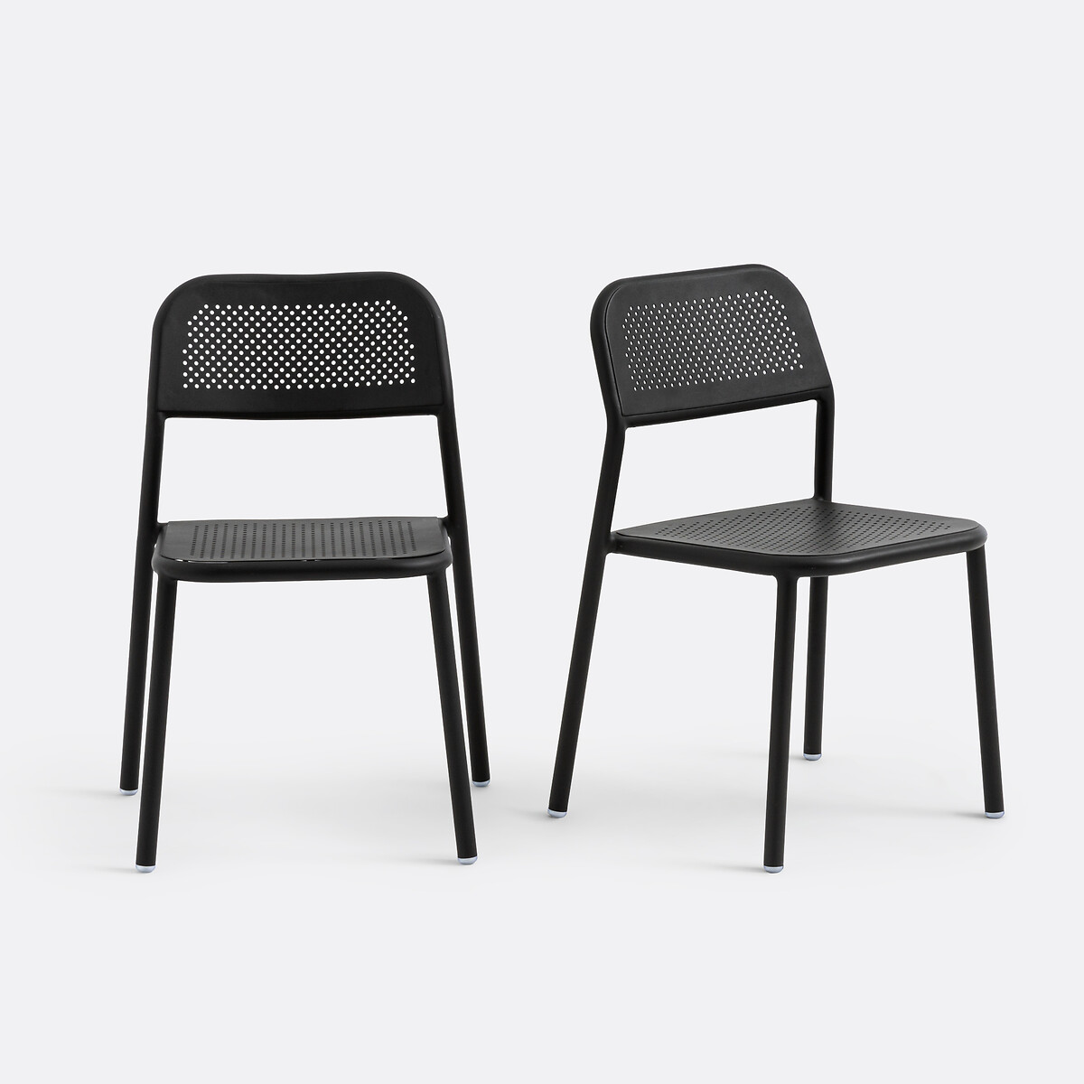 Lot de 2 chaises de jardin aluminium, Lyona noir, LA REDOUTE INTERIEURS