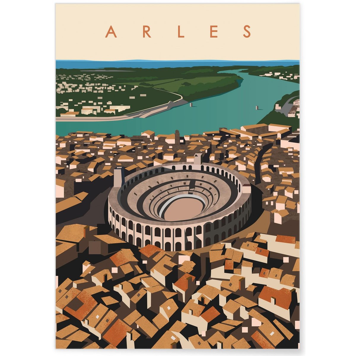 Affiche ville Arles 2 blanc, L'AFFICHERIE