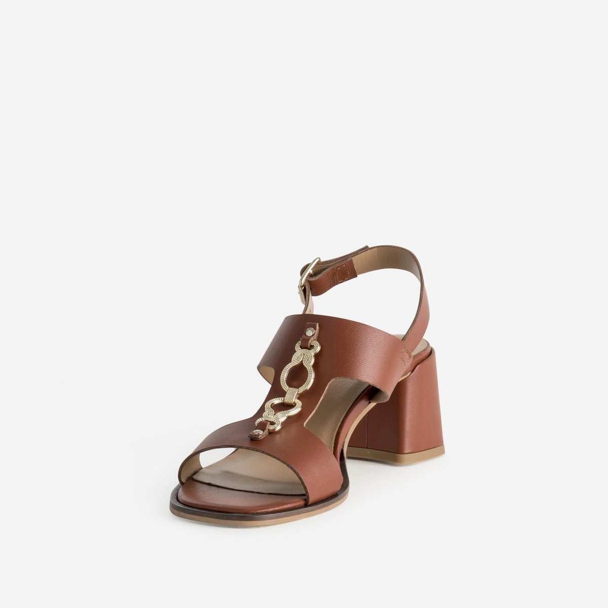 Sandale À Talon en cuir GARANCIA cognac, ERAM