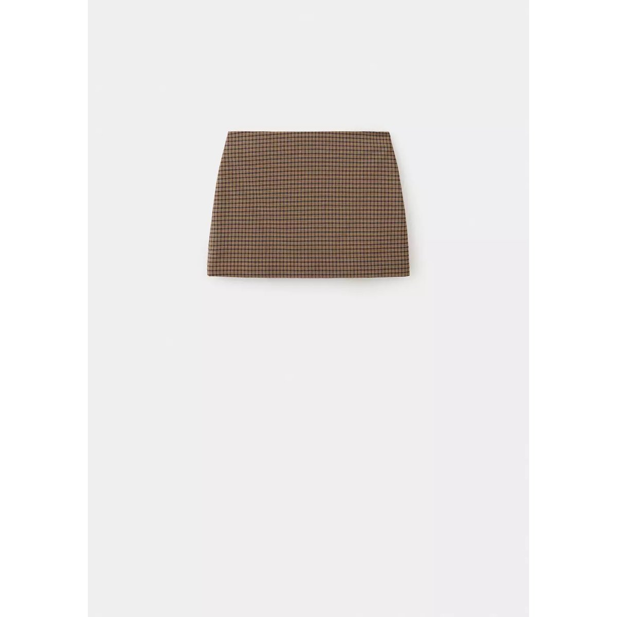 Jupe courte carreaux marron, MANGO