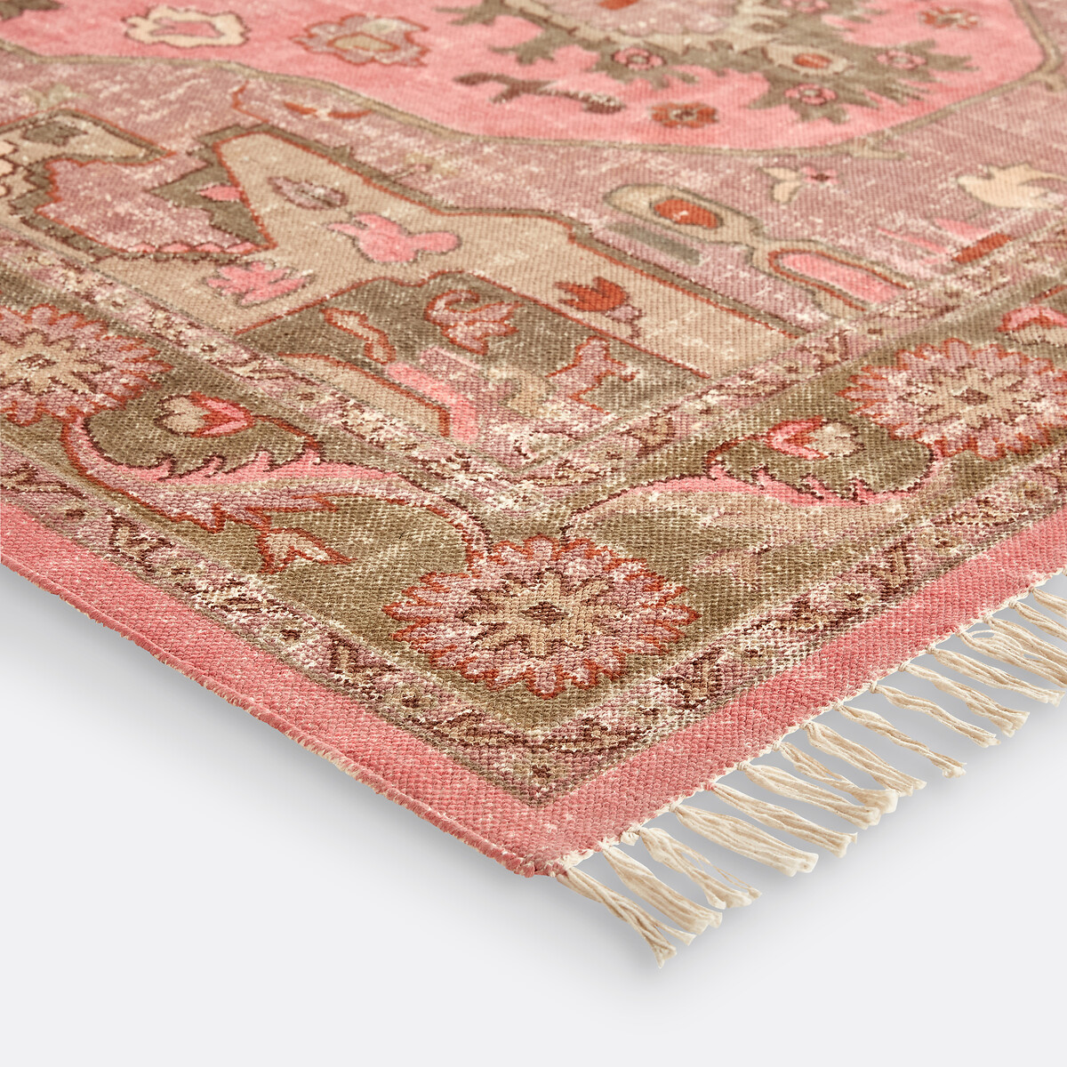 Tapis vintage en coton, finition frangée, FLORIS multicolore, LA REDOUTE INTERIEURS