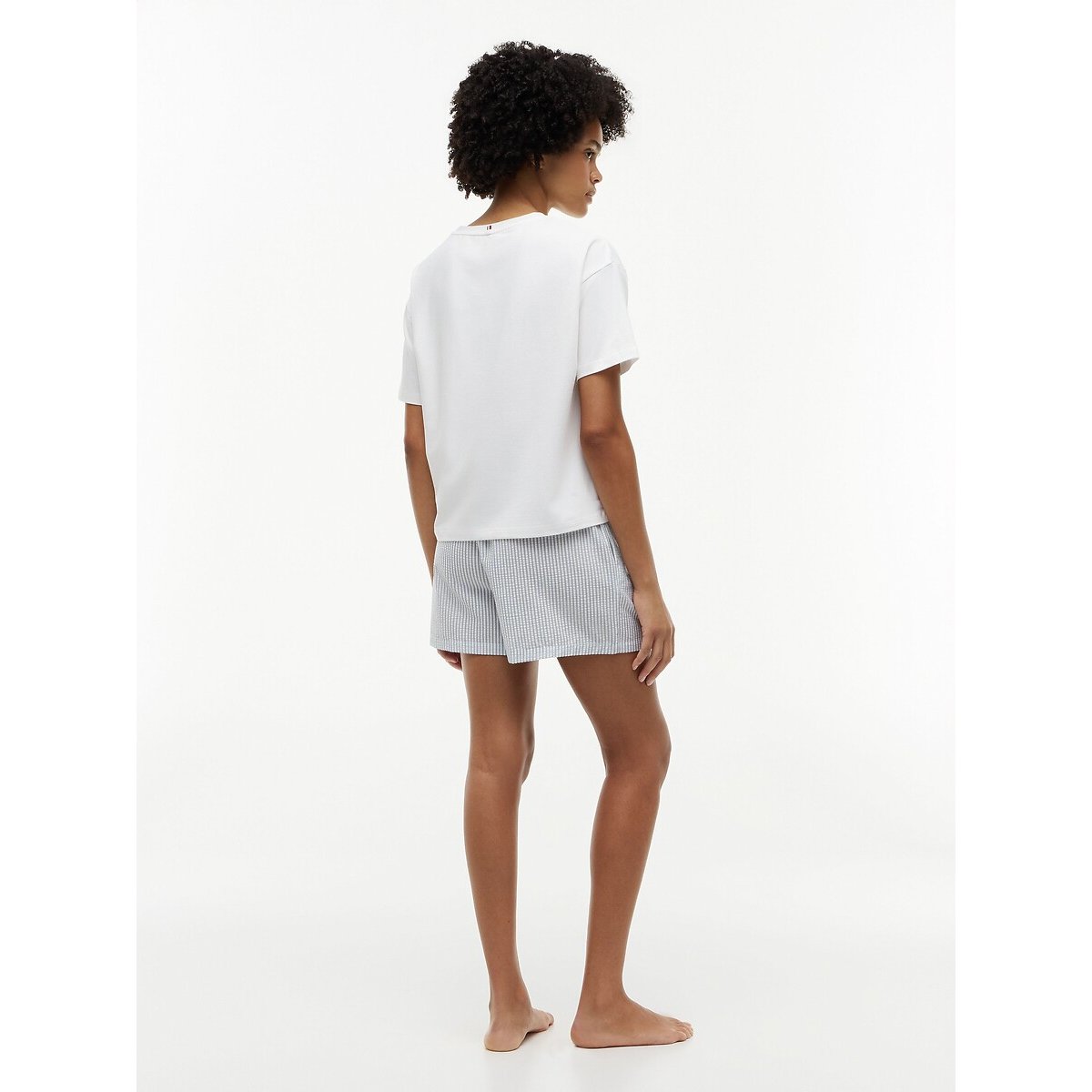 Pyjashort TH Essentials Sleep blanc + bleu, TOMMY HILFIGER
