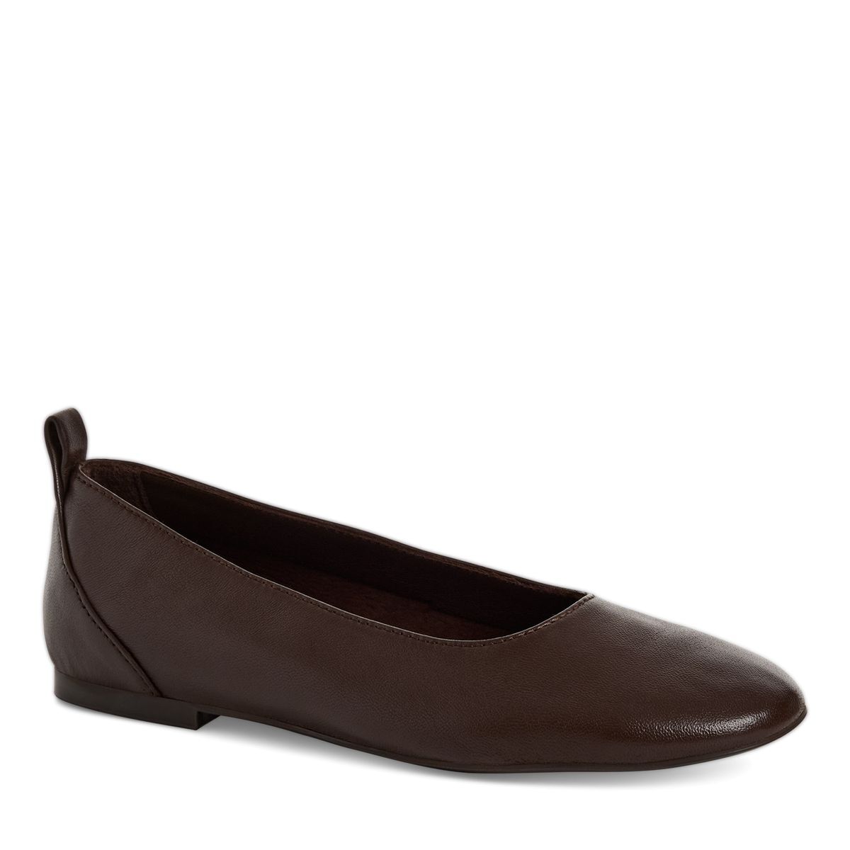 Ballerine en cuir marron mocca, TAMARIS