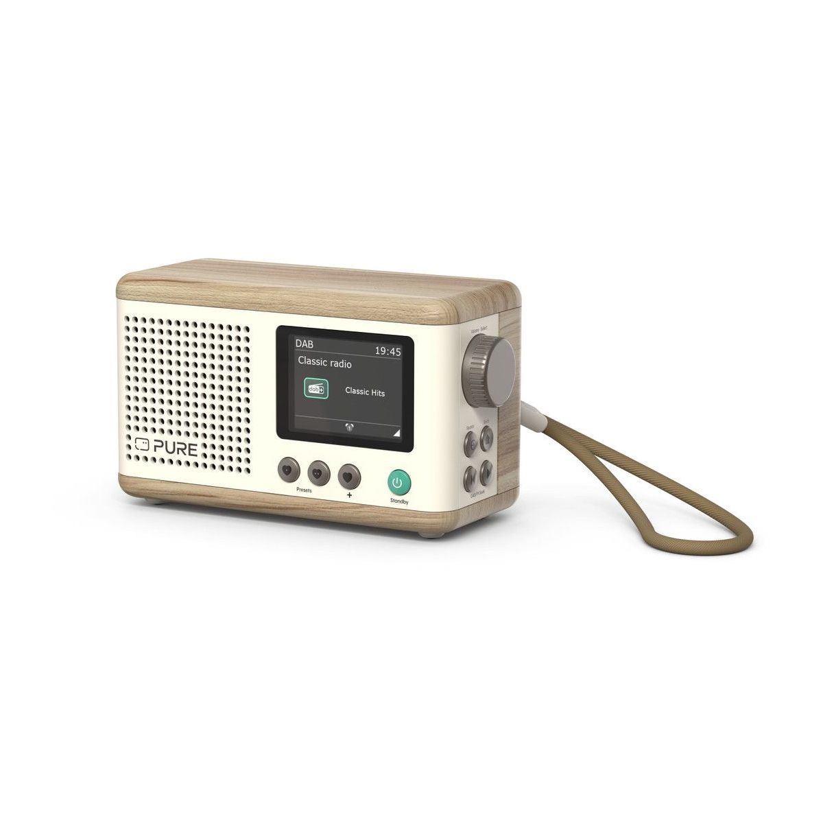 Radio DAB Classic Mini Cotton White/Oak couleur unique, PURE