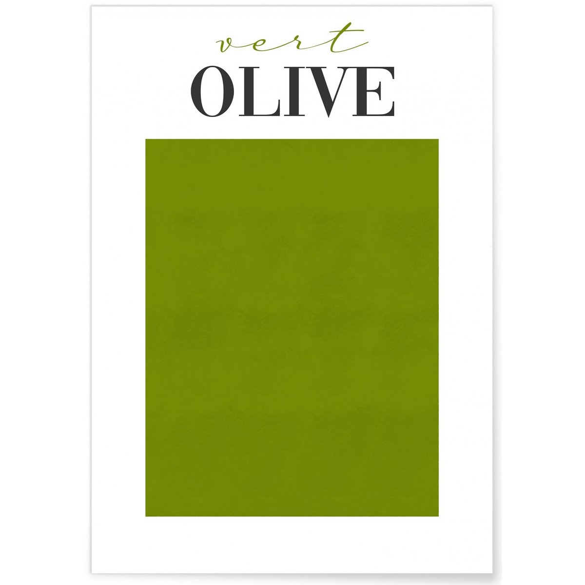 Affiche Vert Olive blanc, L'AFFICHERIE