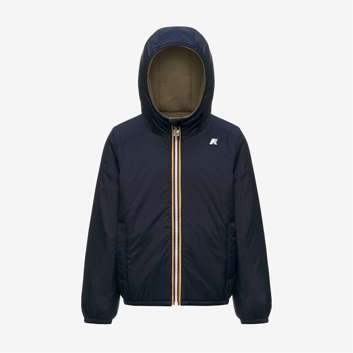 Veste à capuche zippée Jack Spacer kaki/bleu marine, K-WAY