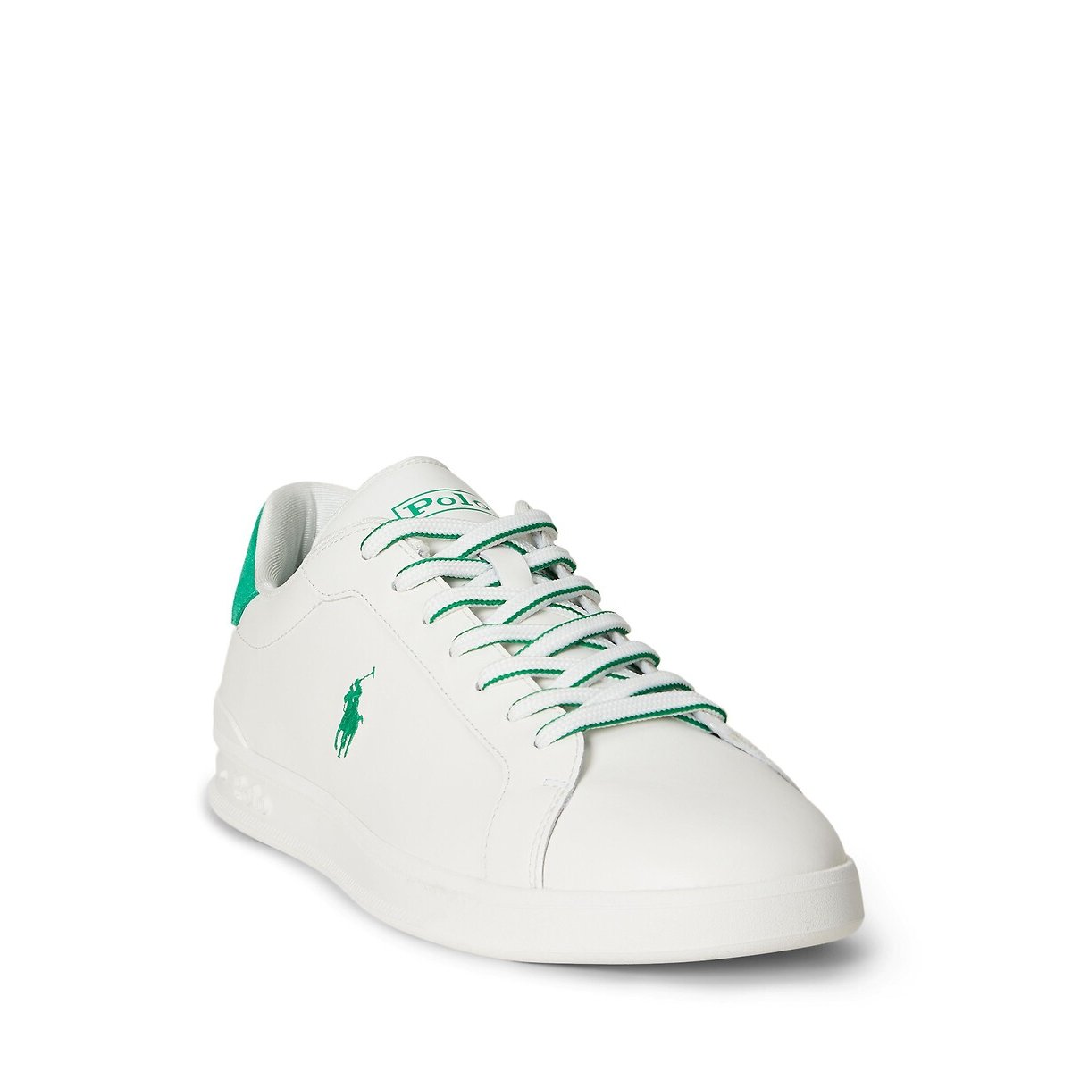 Baskets en cuir HERITAGE COURT blanc/vert, POLO RALPH LAUREN
