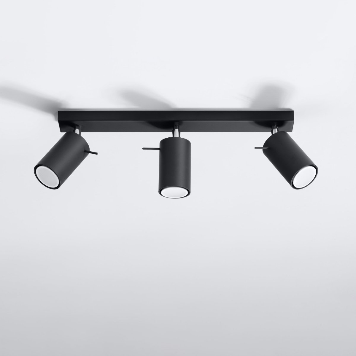 Plafonnier Acier Noir GU10 3 Ring Line noir, EDEN