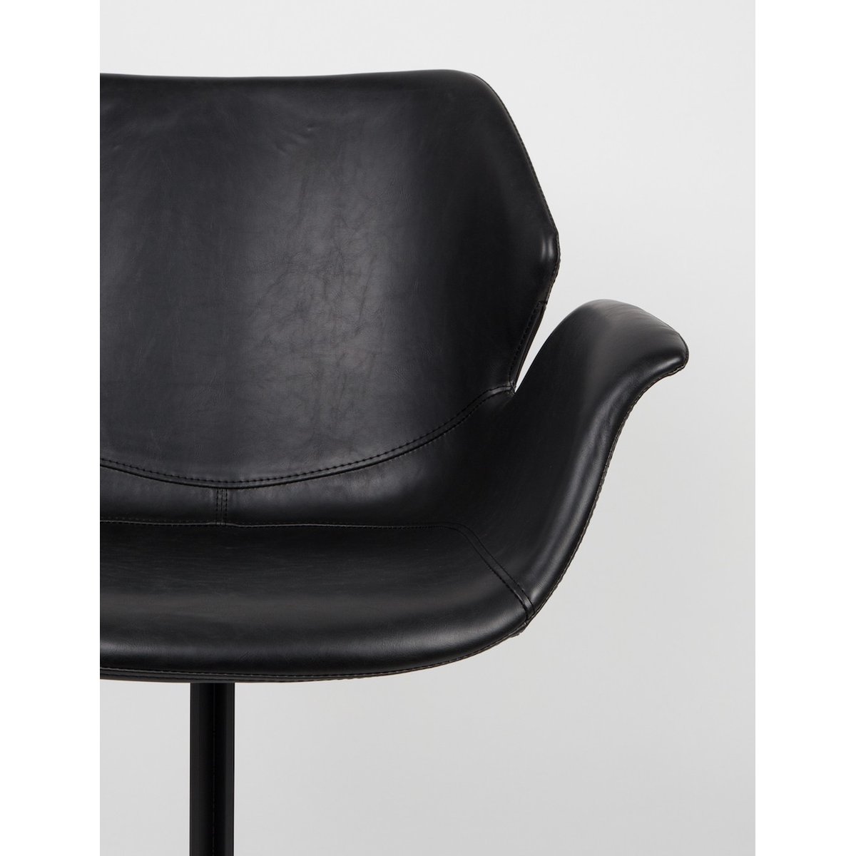 Fauteuil design (lot de 2), industriel, NIKKI noir, ZUIVER