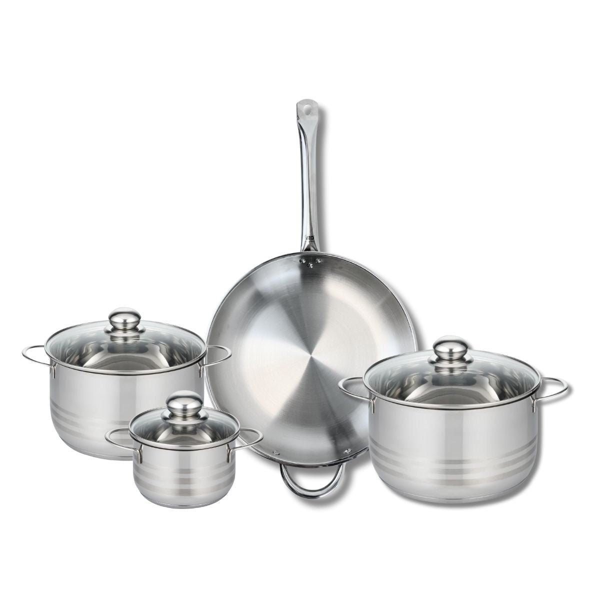 Batterie 1 poêle 32cm + 3 faitouts 14/20/24cm PROFI BRILLANT gris, ELO