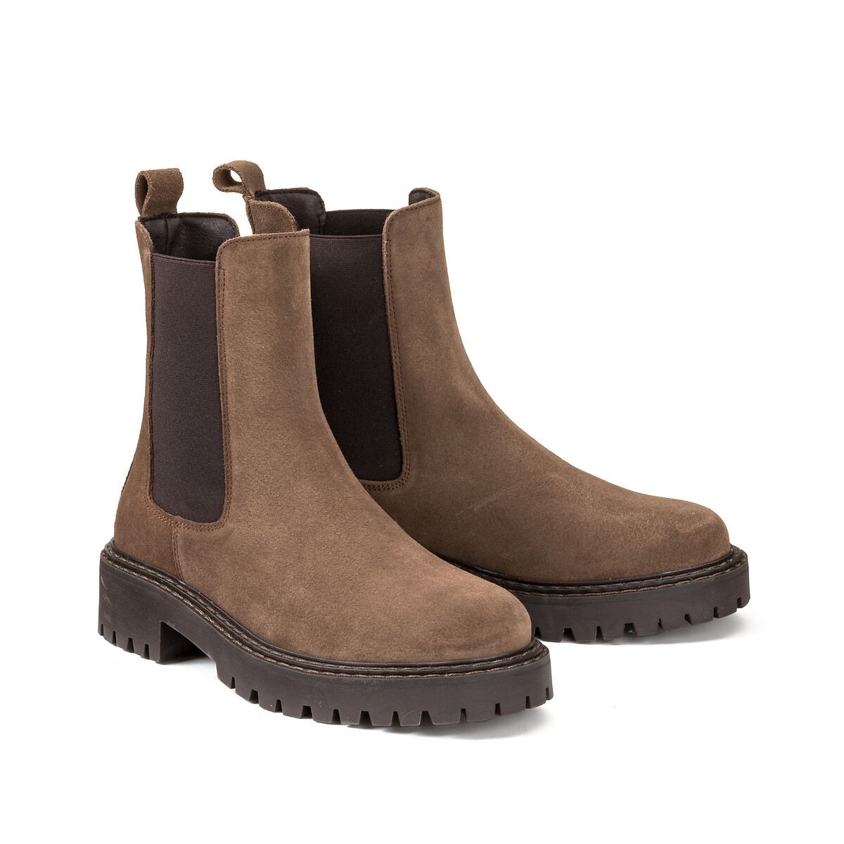 Boots chelsea en cuir suédé, Signature JUDITH bronze, LA REDOUTE COLLECTIONS
