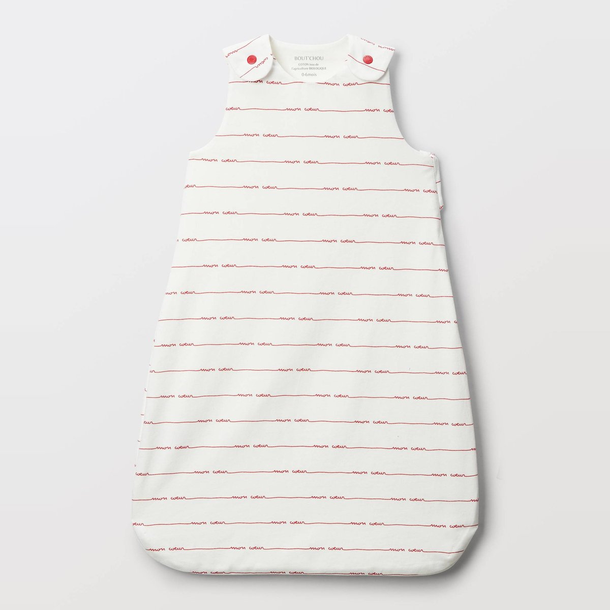 Gigoteuse imprimée en coton BIO GOTS ecru, BOUT'CHOU