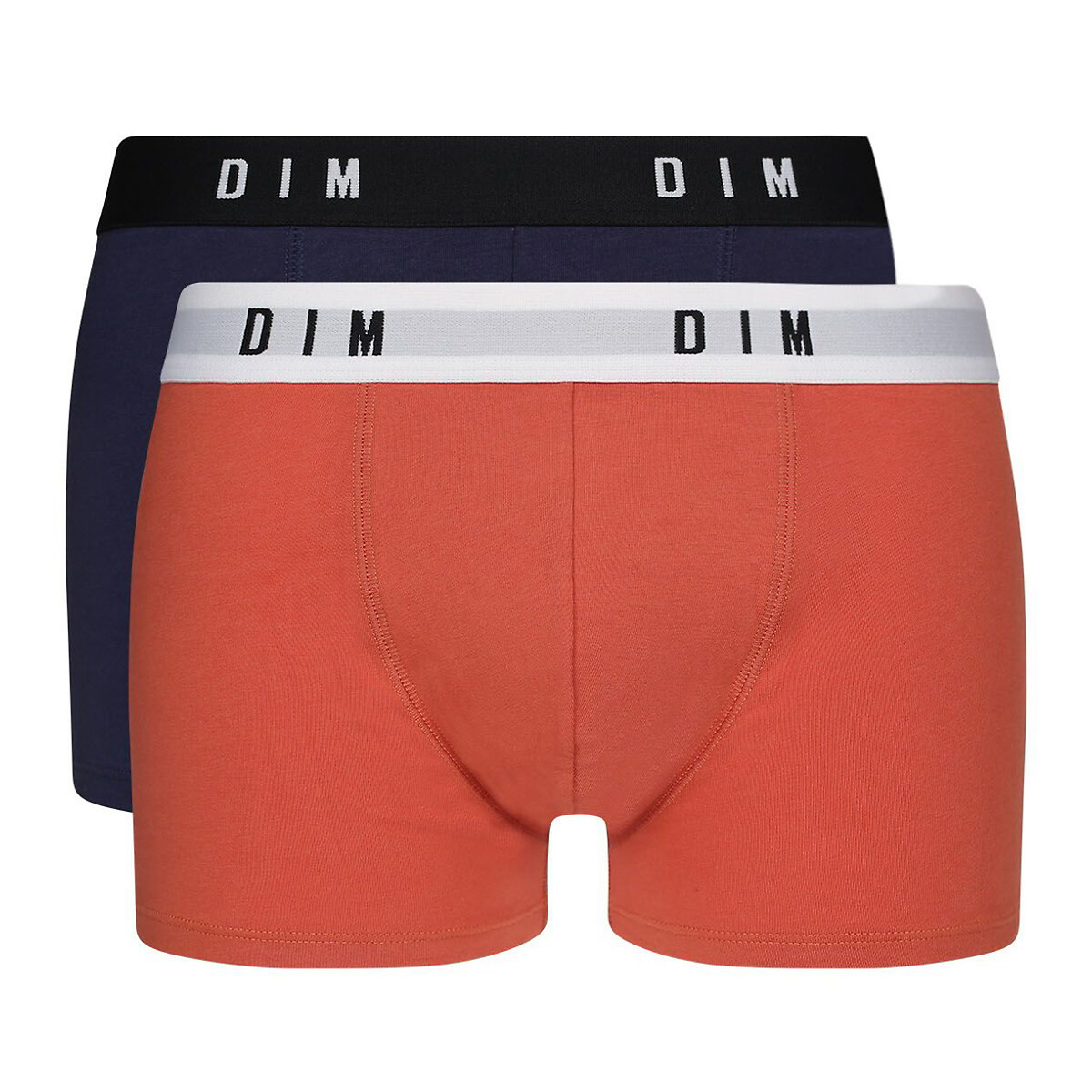 Lote de 2 boxers Dim Originals azul + laranja, DIM