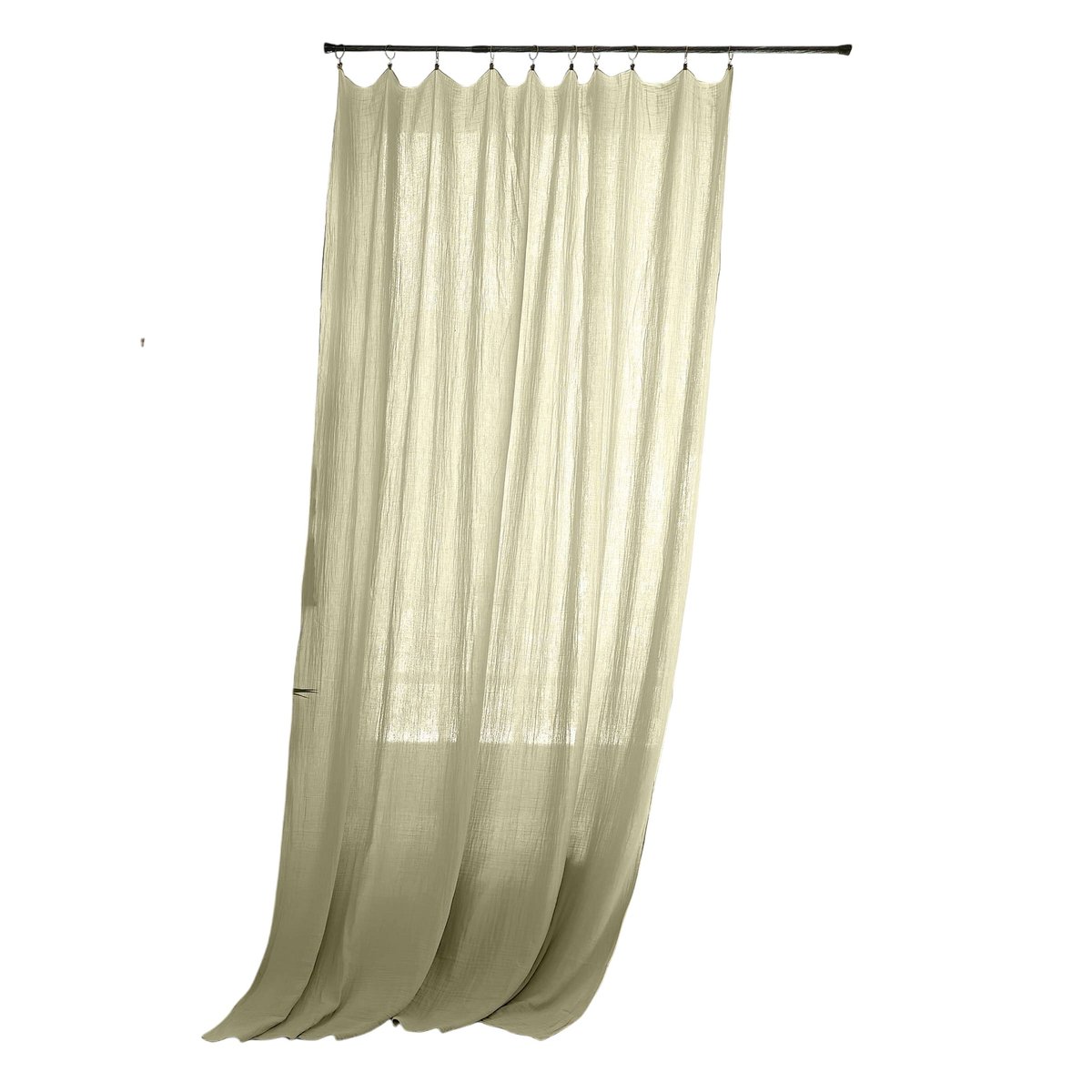 Voilage ajustable en Gaze de coton vert, EDEN