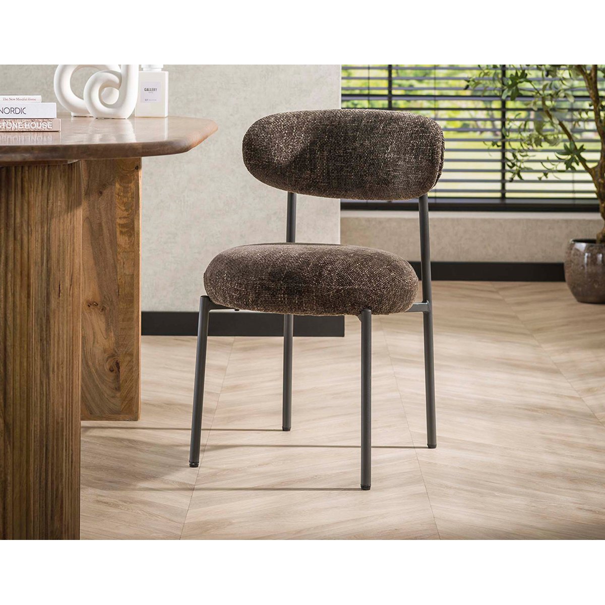 Lot de deux Chaises - ADELIA marron, BEST MOBILIER