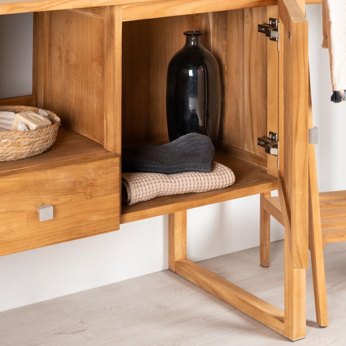 Meuble en teck rectangle 130 cm THÉA naturel, WANDA COLLECTION