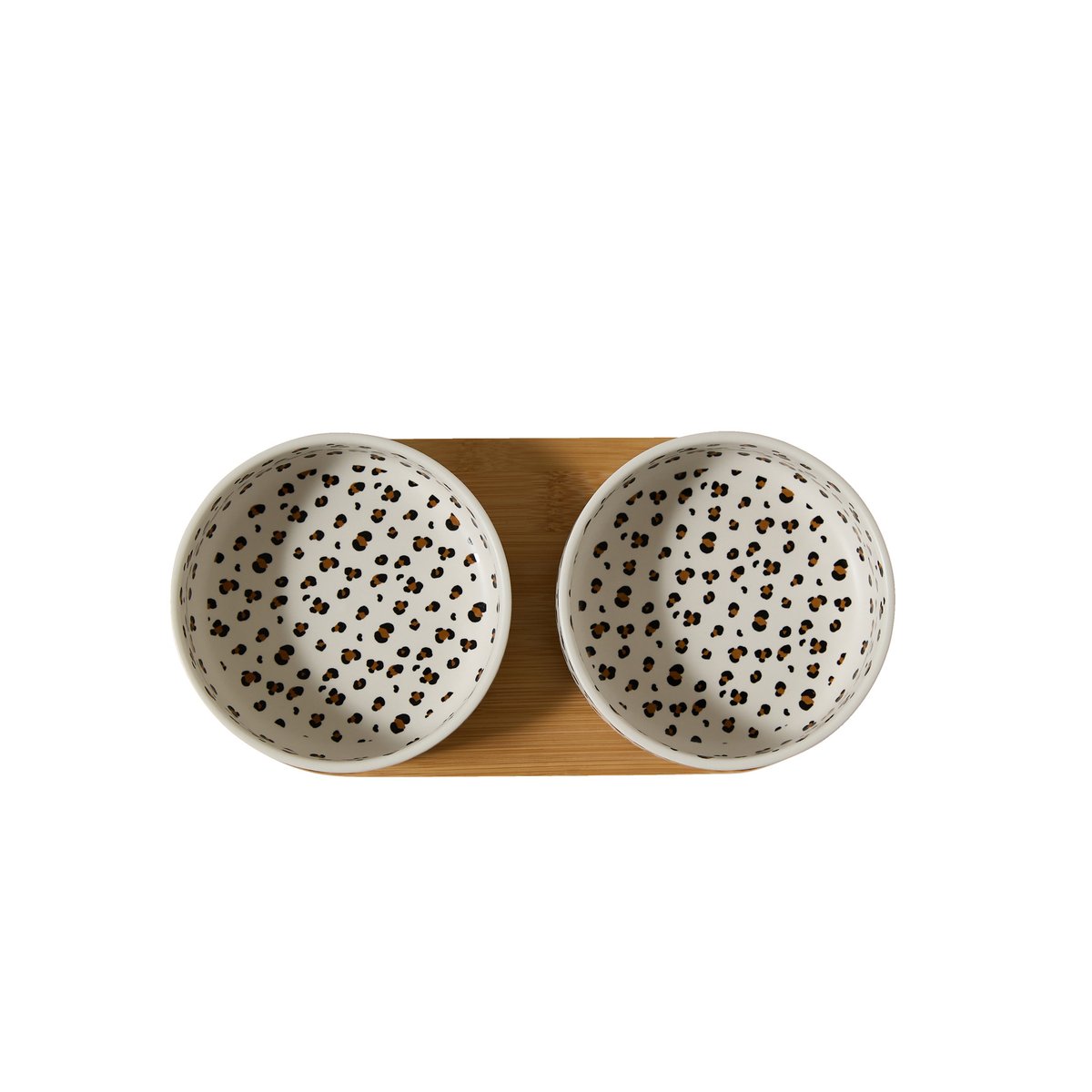 Lot 2 gamelles céramique avec support blanc imprimé, VERTBAUDET