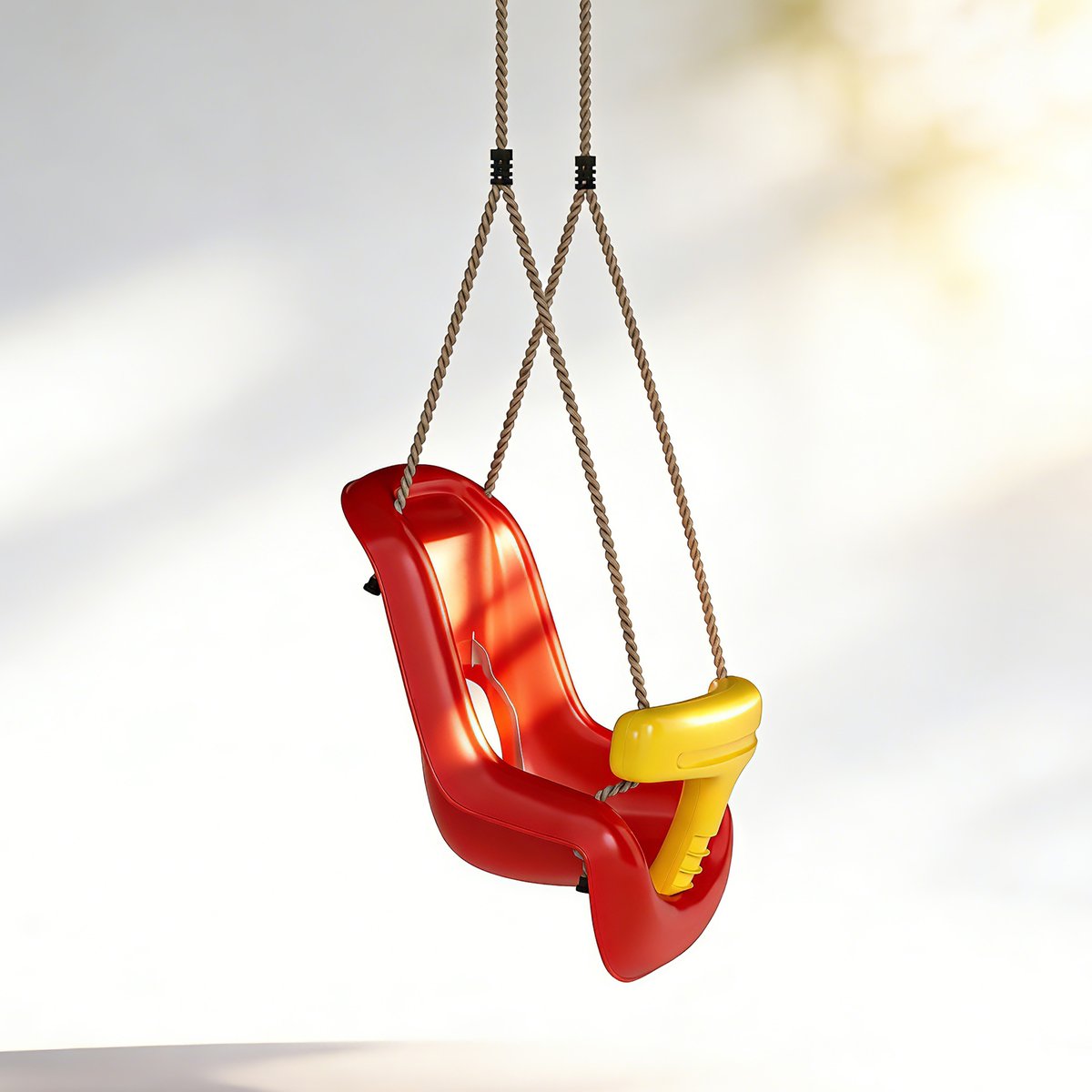 Balançoire pour enfants PE Rouge rouge et jaune, AIYAPLAY
