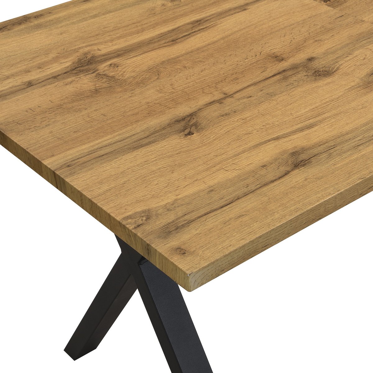 Table à manger rectangulaire style industriel, VEXAD chêne, MEUBLES COSY