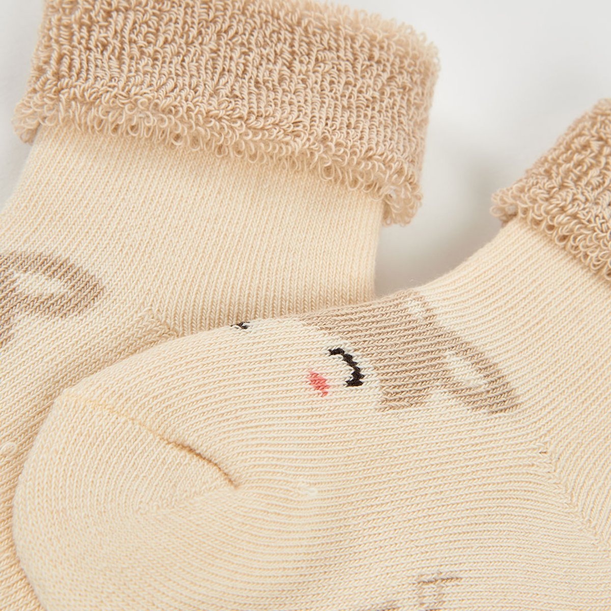 Lot chaussettes bébé imprimé animal blanc, BOBOLI