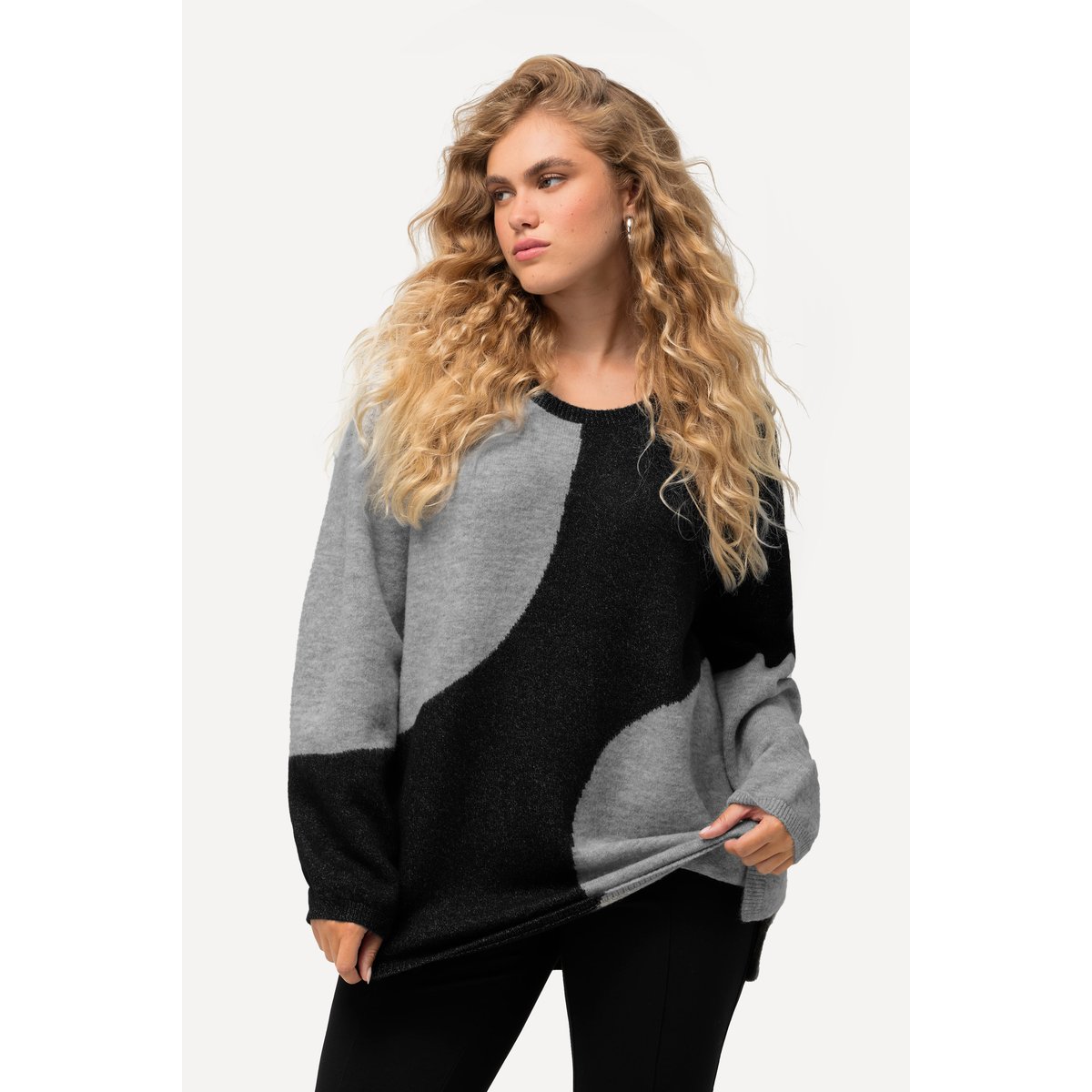 Pull à col rond et manches longues noir, ULLA POPKEN