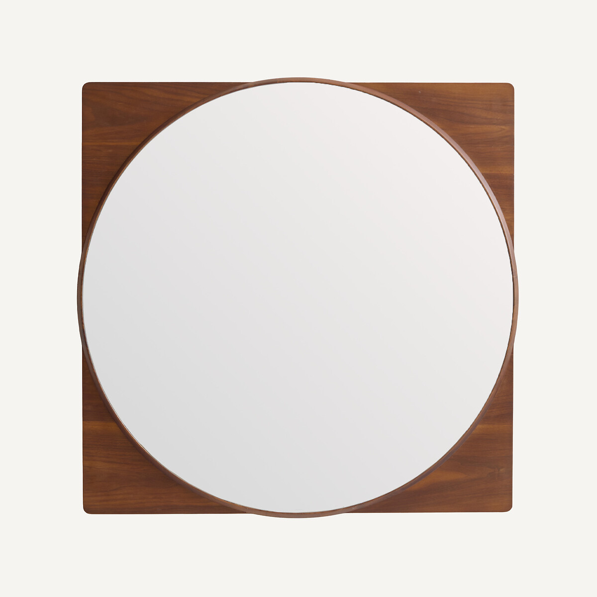 Miroir rond avec encadrement en noyer, hauteur 90 cm, NOTTERI noyer, AM.PM