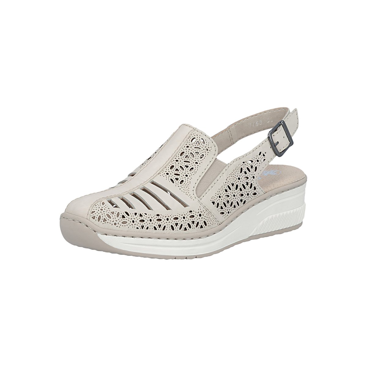 Sandales Compensé Cuir Massa beige, RIEKER