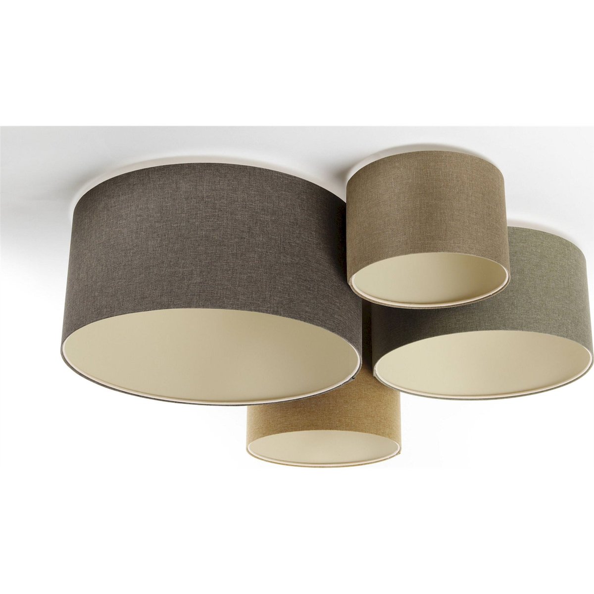 Plafonnier ovale en tissu, BOHO ELEGANT beige crème en tissu structuré, BPS KONCEPT