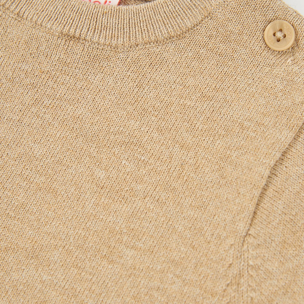 Pull garçon imprimé chien beige, BOBOLI