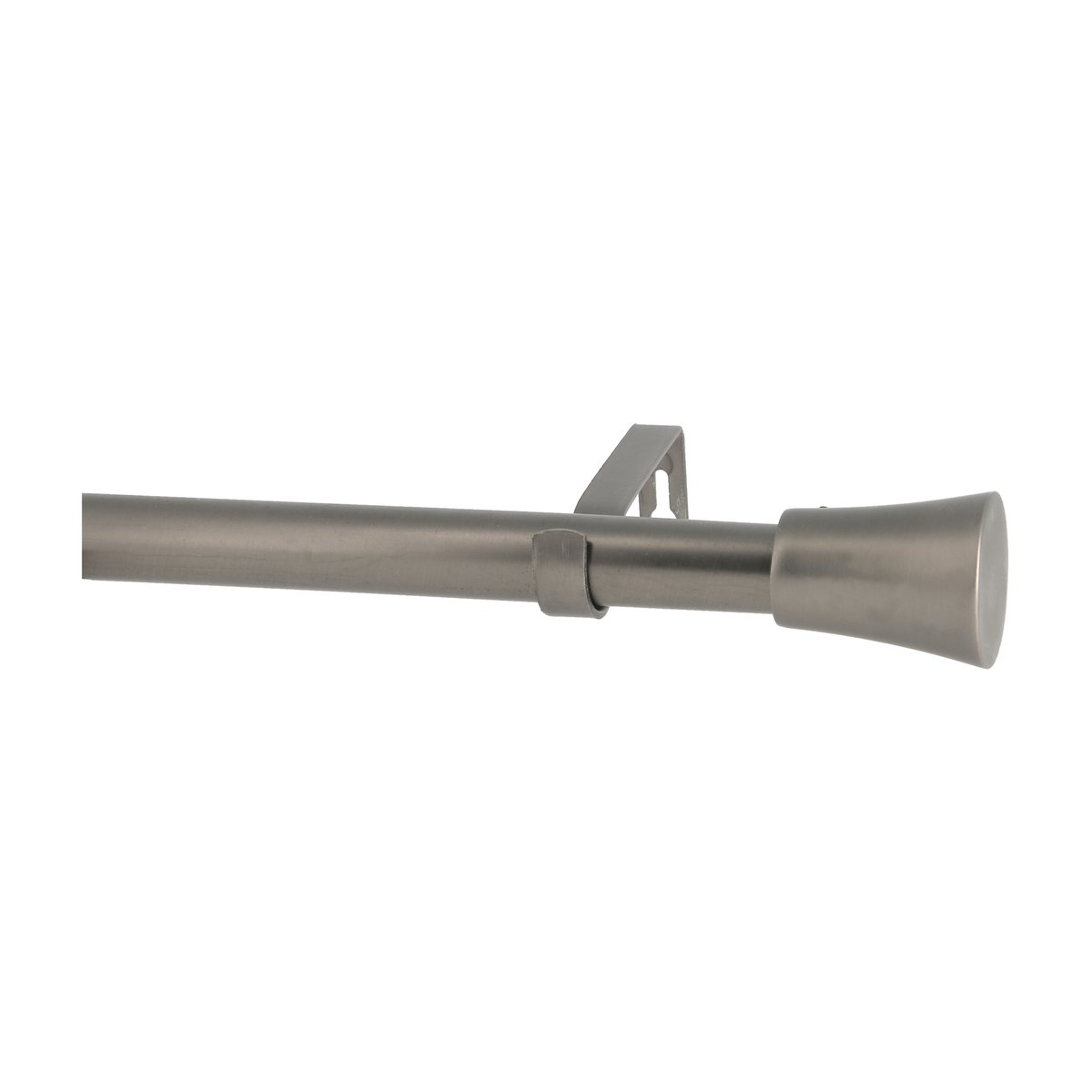 Kit tringle à rideaux extensible D28/25 à pommeaux en métal argent, MOBOIS