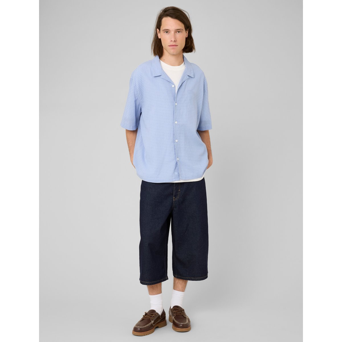 Chemise manches courtes bleu clair, BZB