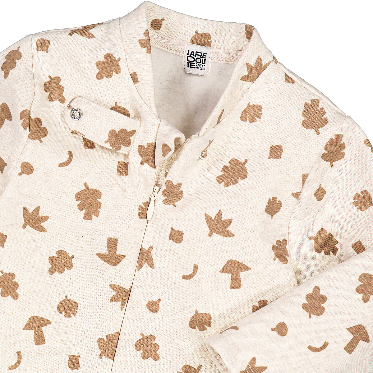 Cotton Mix Fleece Sleepsuit in a Leafy/Mushroom Print assorted, LA REDOUTE COLLECTIONS