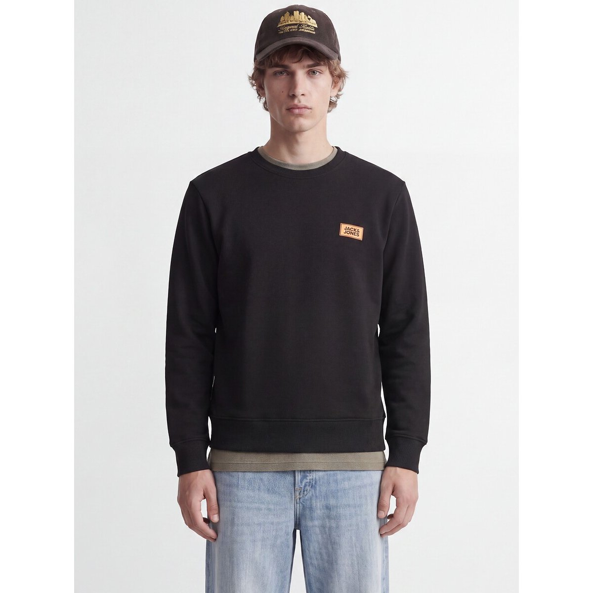 Sweat col rond, RUSH noir, JACK & JONES