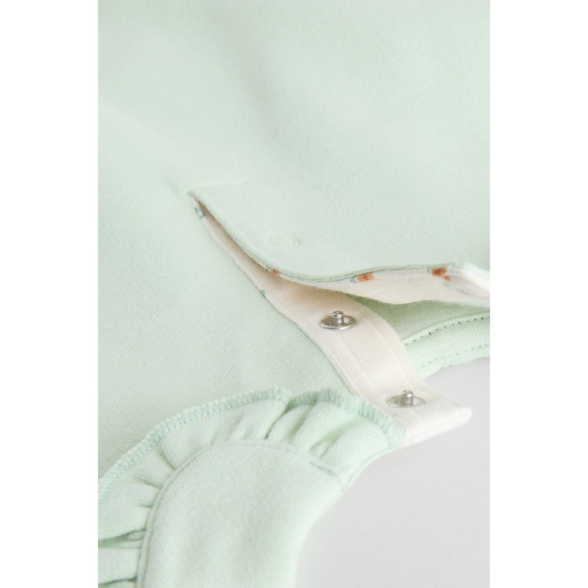 Sweat col à volants et legging bébé, 2 pièces vert sauge/crème ditsy, NEXT